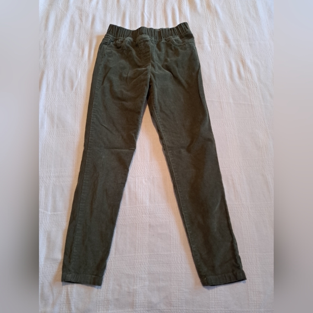 Mini Boden girls size 8 years green corduroy pants, elastic waist, vguc